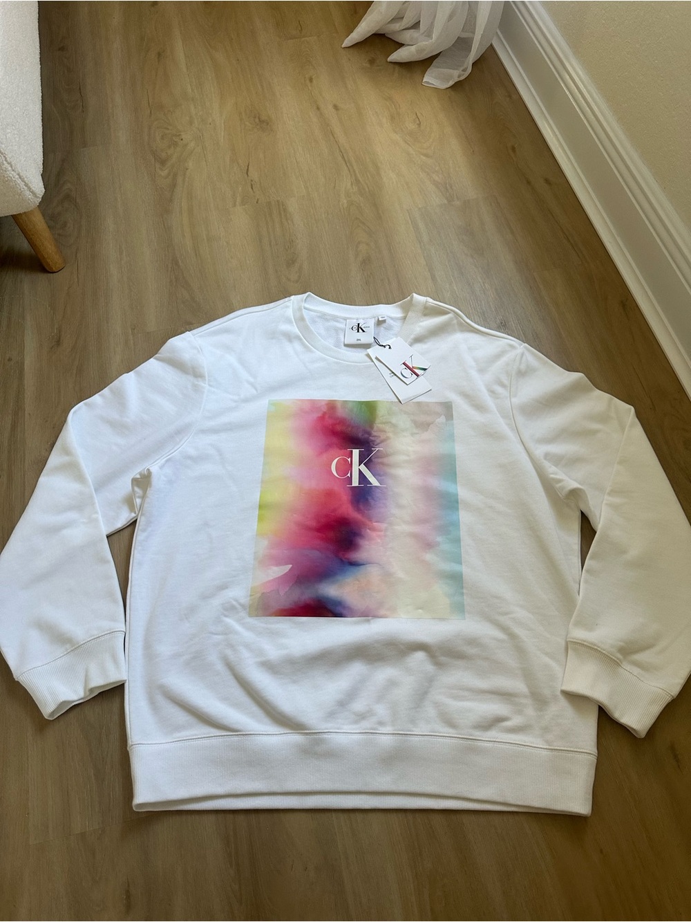 Calvin Klein Pride White Sweatshirt Brand New Tags On Mens Size 2XL